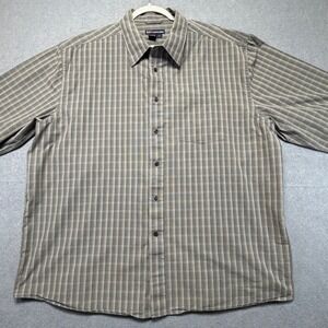 5.11 Tactical Series Mens 2XL Plaid Snap Button Shirt Grey Tan Long Sleeve